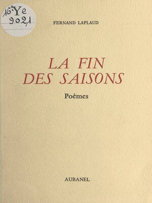 cover image of La fin des saisons